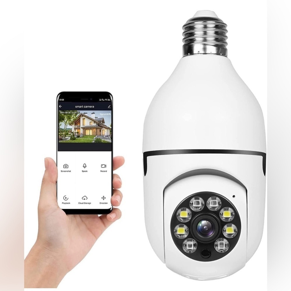 NEW IN BOX- Wireless Smart WiFi Camera Home Security Bulb Camera 360